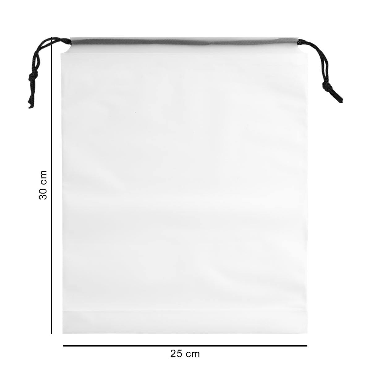 25*30*4 cm пакет на затяжках напівпрозорий білий