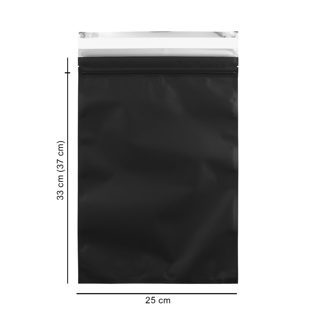 25*37 cm чорний матовий з зіпом