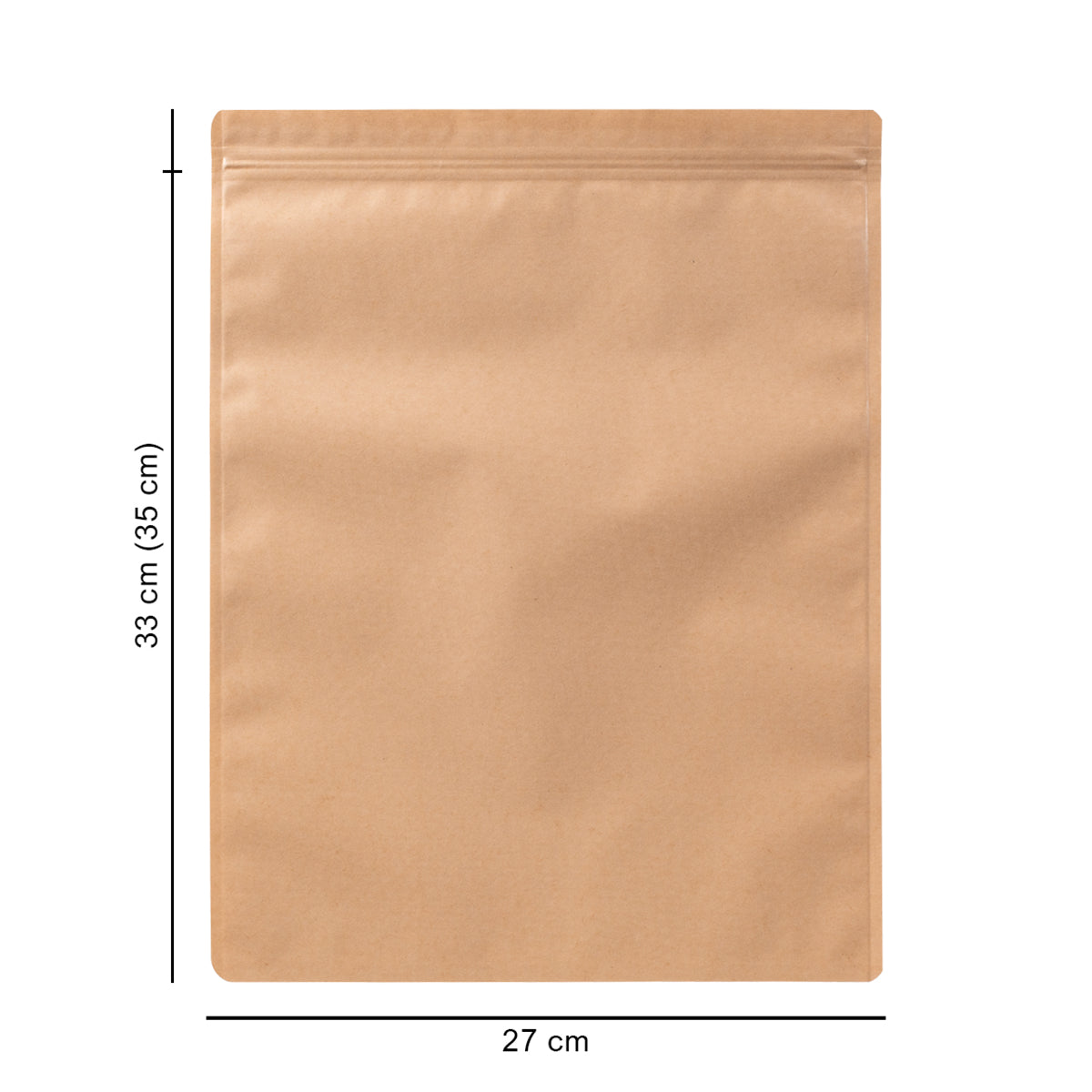27*35 cm зіп-пакет крафтовий коричневий