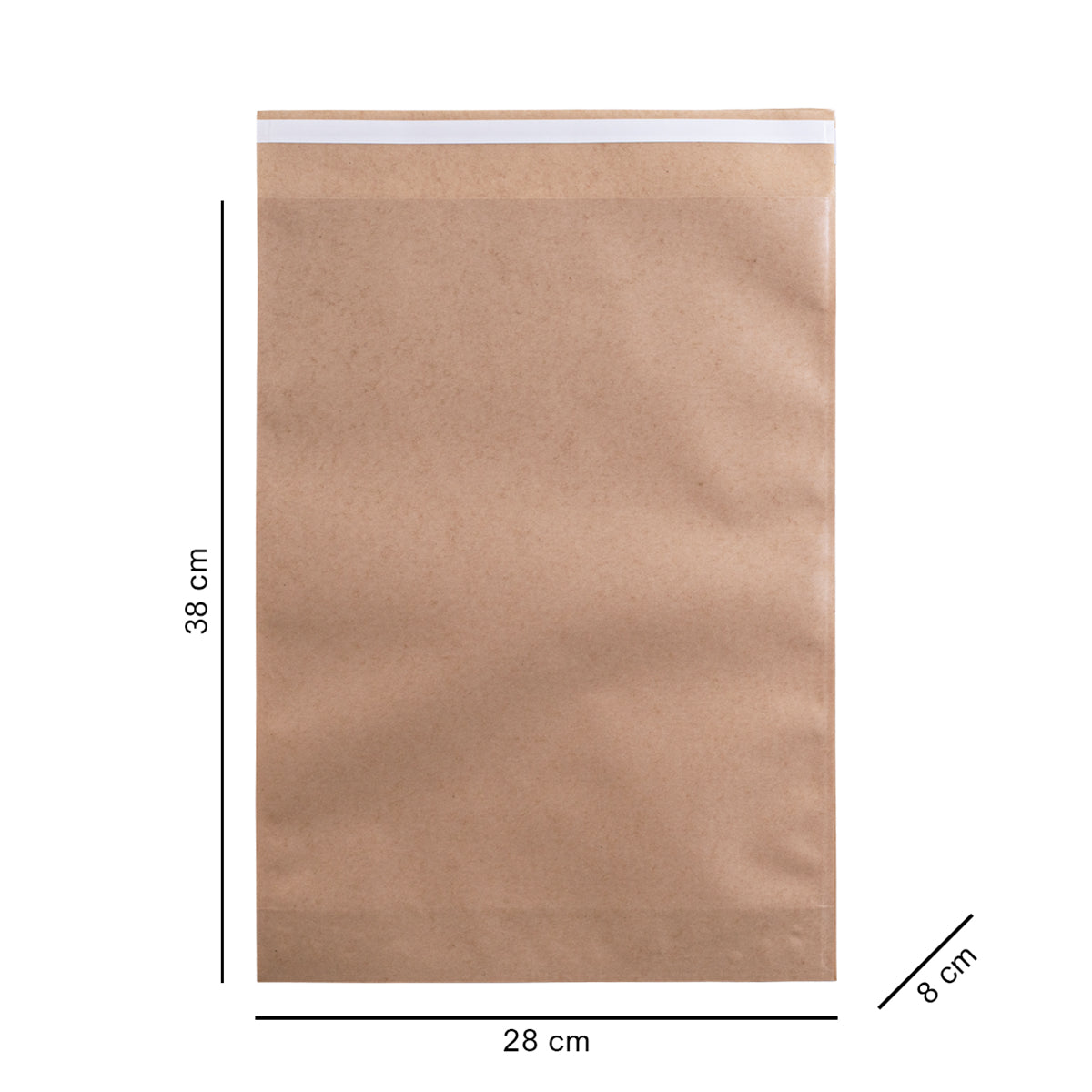 28*38*8 cm крафтовий коричневий з розширеним дном