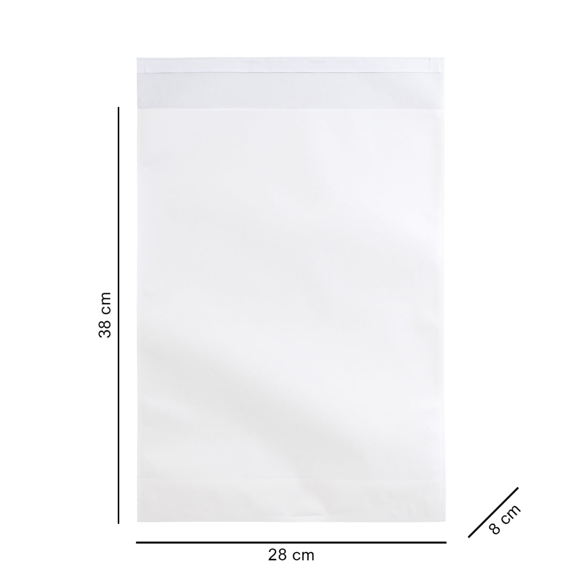 28*38*8 cm крафтовий білий з розширеним дном