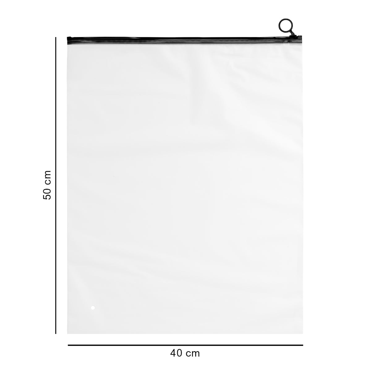 40*50 cm зіп-пакет зі слайдером-кільцем напівпрозорий білий