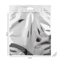 42*44*10 cm срібний глянцевий з ручкою, зіпом та дном